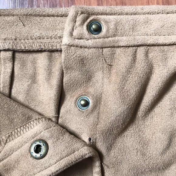 Faux Suede Button Up Skirt - Picture 2 of 2